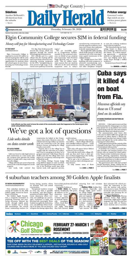 The Thursday, February 26, 2026 e-edition is ready. Click here to read!