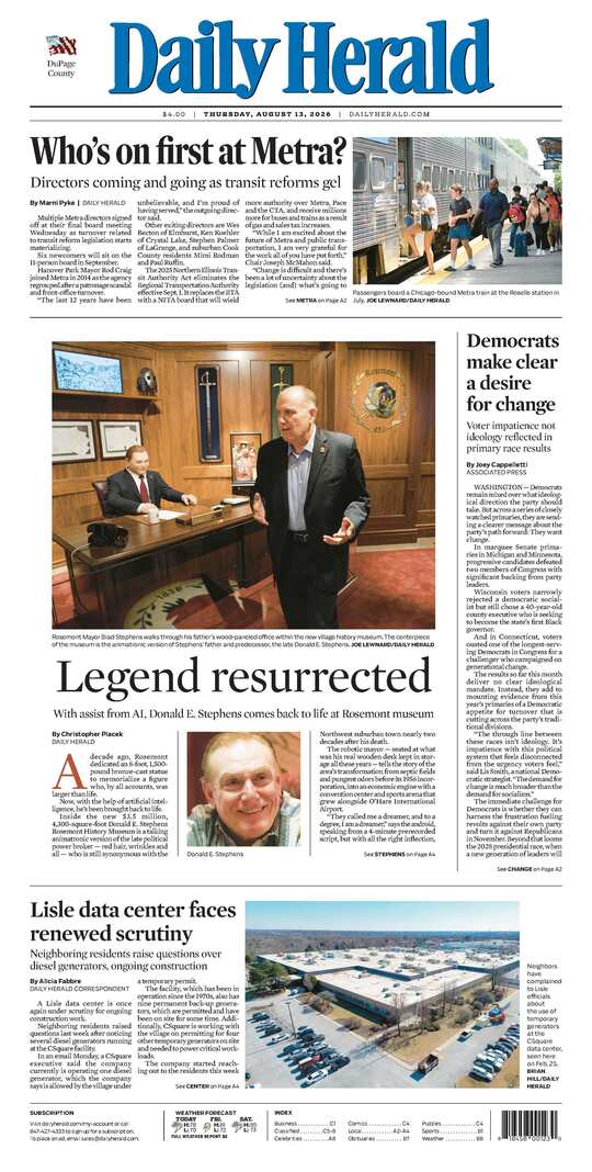The Thursday, August 13, 2026 e-edition is ready. Click here to read!