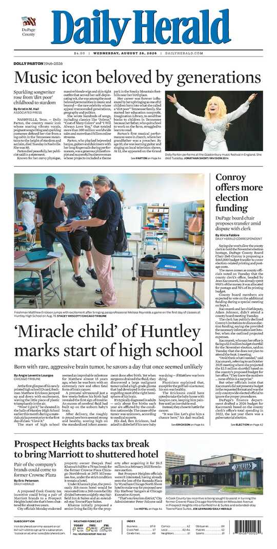 The Wednesday, August 26, 2026 e-edition is ready. Click here to read!