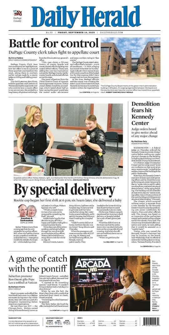 The Friday, September 18, 2026 e-edition is ready. Click here to read!