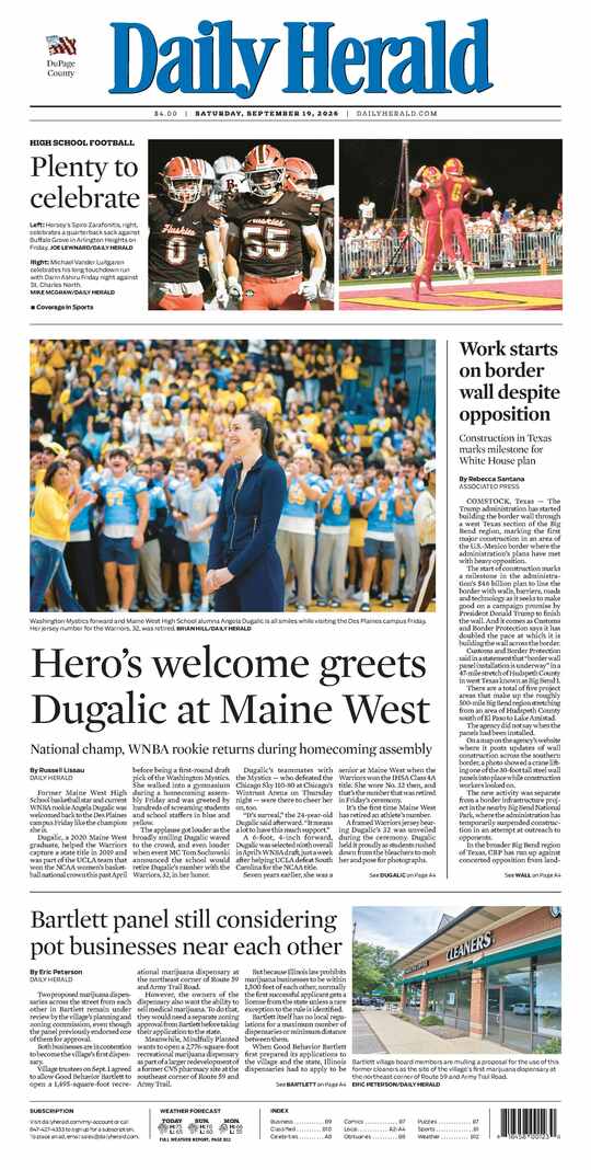 The Saturday, September 19, 2026 e-edition is ready. Click here to read!